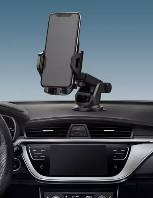 Support Voiture Flexible à Succion Super Puissante, 360° Réglable, Compact et Léger (178g), Noir